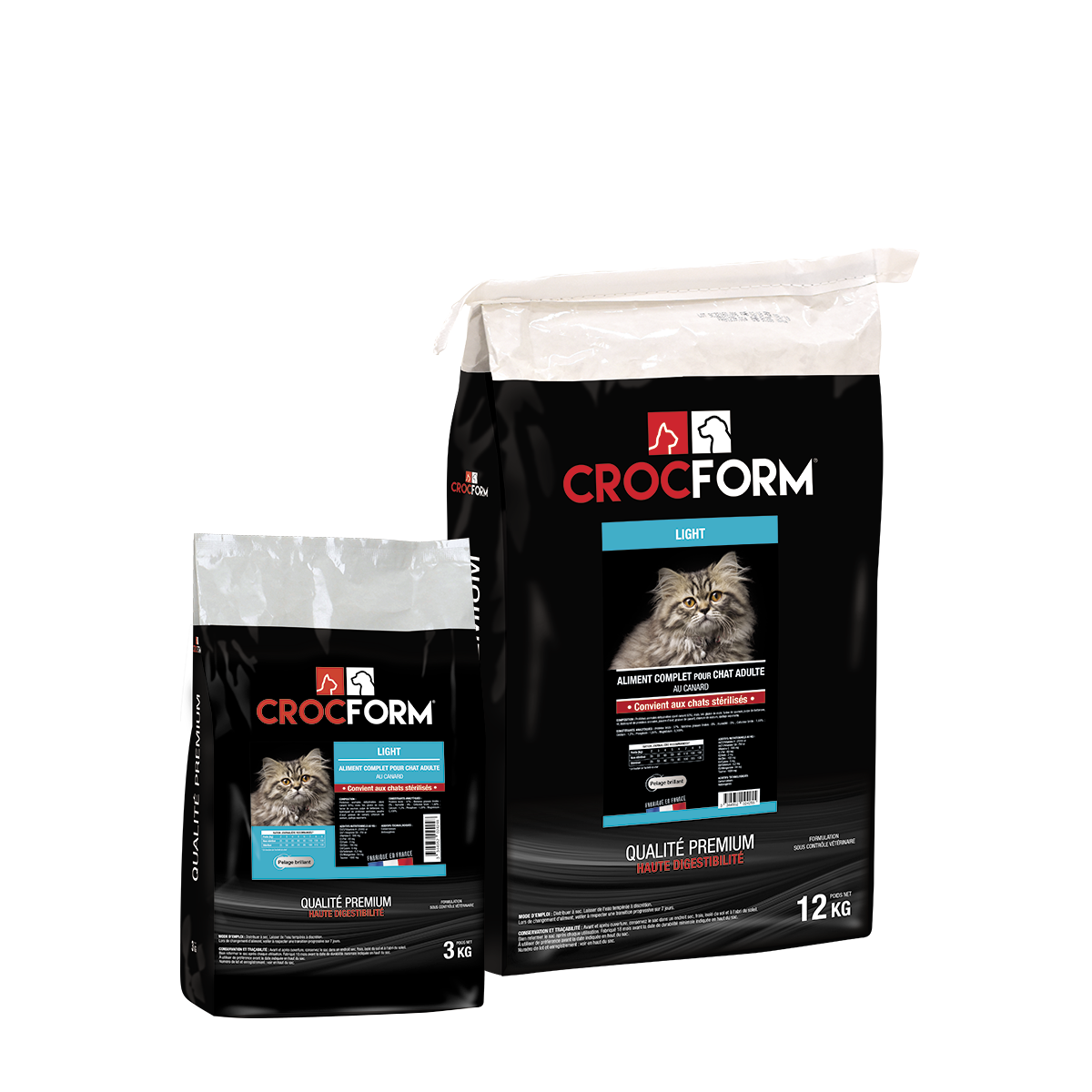 ALIMENT CROQUETTES CROCFORM PREMIUM STÉRILISÉ LIGHT CHAT
